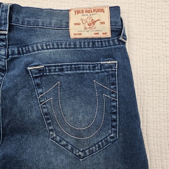 True Religion Geno Jeans Men's 36x32 Medium Blue Wash Relaxed Slim NWOT - Picture 9 of 16